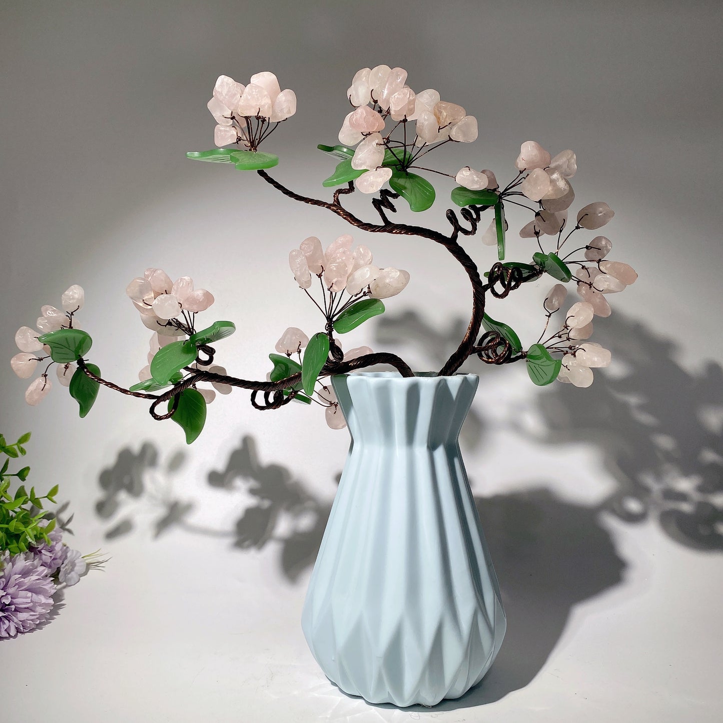 Ceramic Vase with Rose Quartz Flower Bulk Wholesale