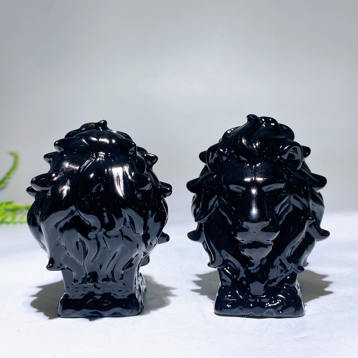 3.2" Natural Black Obsidian Lion Head Carving Wholesale