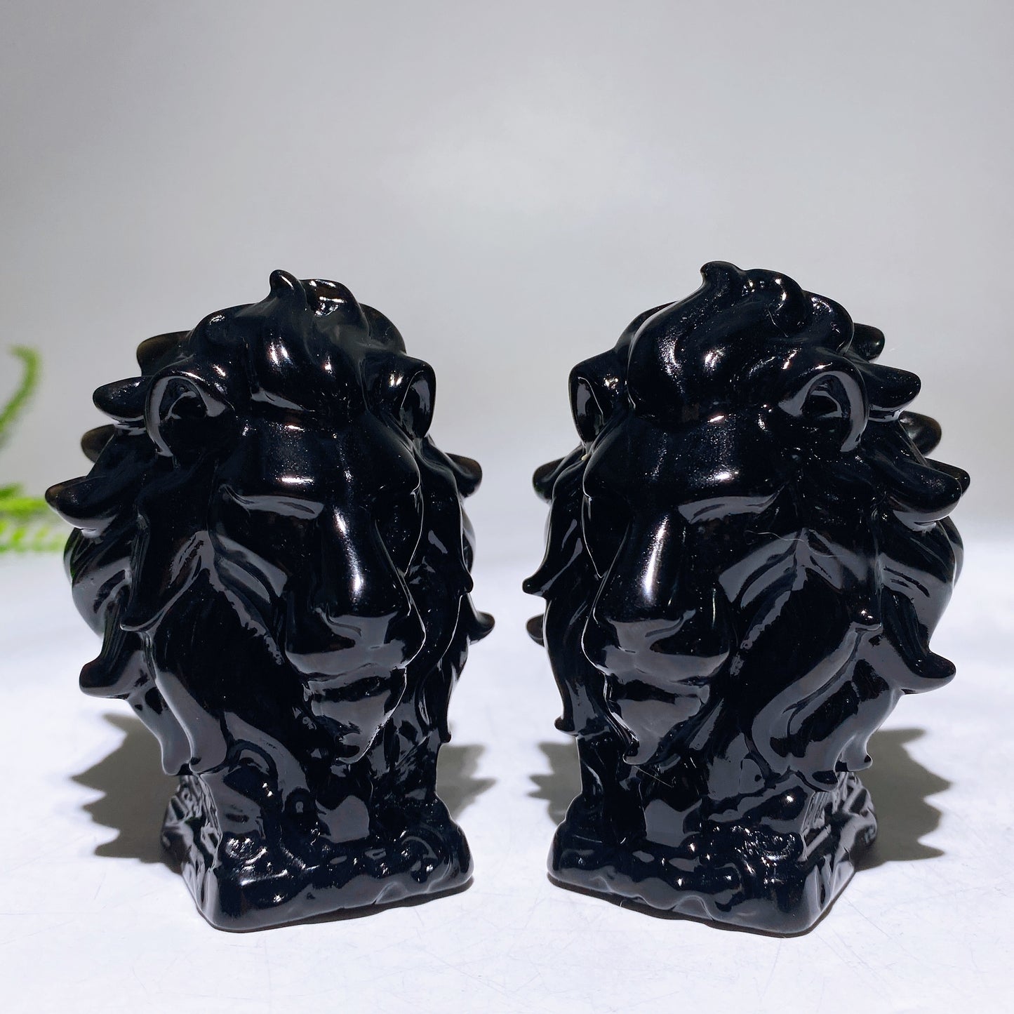 3.2" Natural Black Obsidian Lion Head Carving Wholesale