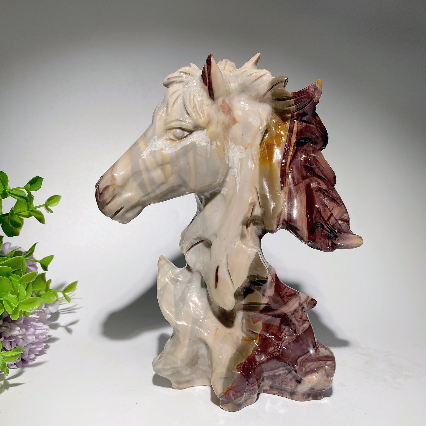 7.0" Mixed Crystal Horse Head Carvings Crystal Healing Bulk Wholesale