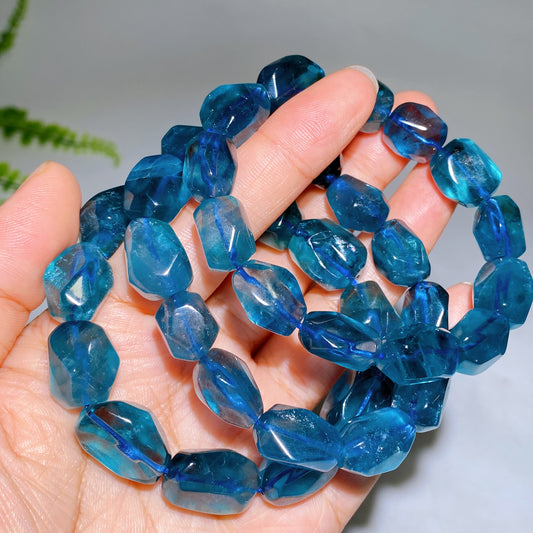 14-18mm Natural Blue Fluorite Chunky Bracelet Wholesale
