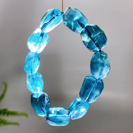 14-18mm Natural Blue Fluorite Chunky Bracelet Wholesale