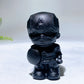 Black Obsidian American Captain Crystal Carvings