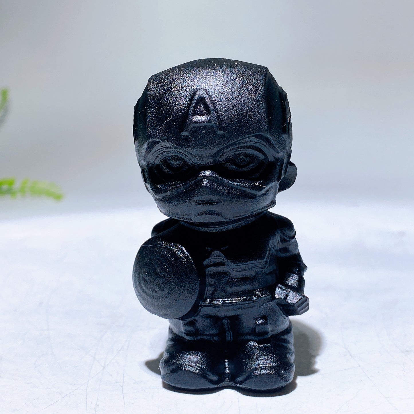 Black Obsidian American Captain Crystal Carvings