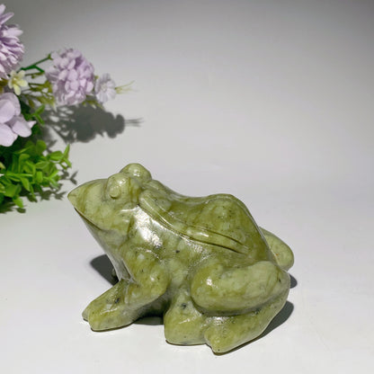 4.5"-8.7" Serpentine Jade Frog Carvings Crystal Healing Bulk Wholesale