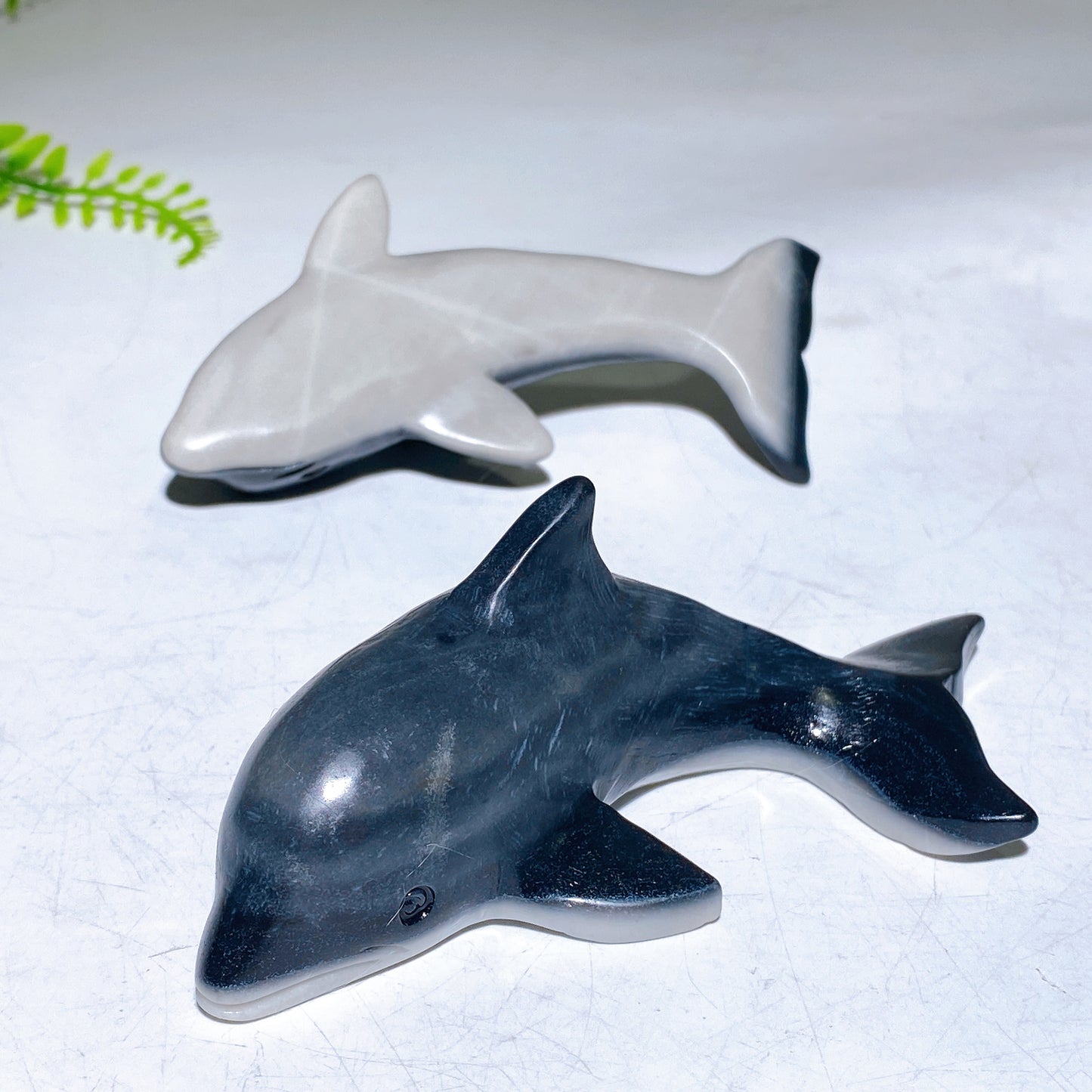 4.2"-4.4" Taiji Stone Dolphin Carving Wholesale