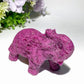 4.0" UV Reactive Honeycomb Ruby Caclcite Elephant Carvings Bulk Wholesale