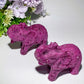 4.0" UV Reactive Honeycomb Ruby Caclcite Elephant Carvings Bulk Wholesale