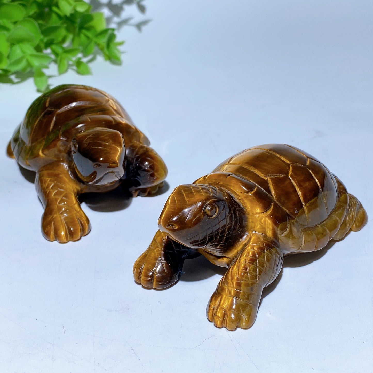 3.2"-3.9" Yellow Tiger's Eye Turtle Carvings Crystal Healing Bulk Wholesale