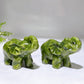 3.7" Natural Serpentine Elephant Carving Wholesale