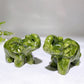 3.7" Natural Serpentine Elephant Carving Wholesale