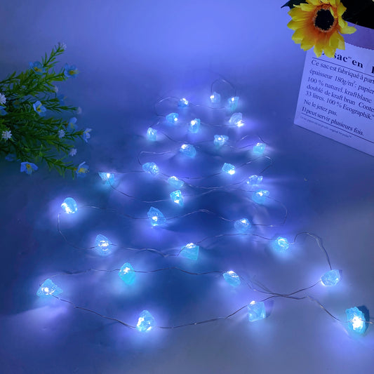 4m Crystal Raw Stone LED Light For Christmas Decor Crystal Healing Bulk Wholesale
