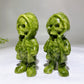 4.0" Natural Serpentine Hoodie Ghost Carving for Halloween Wholesale