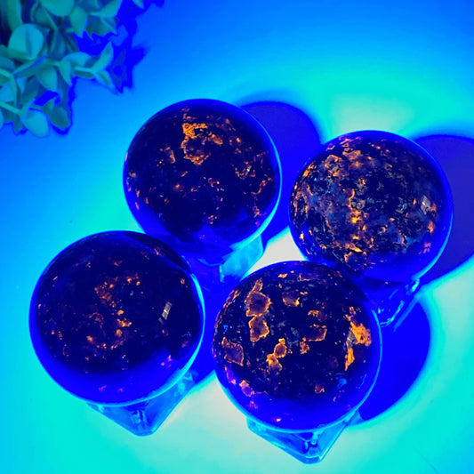 1.3"-2.2" UV Reactive Eudialyte Sphere from Russia Bulk Wholesale
