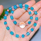 Natural Amazonite Sakura Rhodonite Clear Quartz Bracelet Necklace