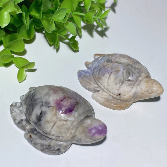 2.7" UV Reactive Hackmanite Turtle Carvings Bulk Wholesale