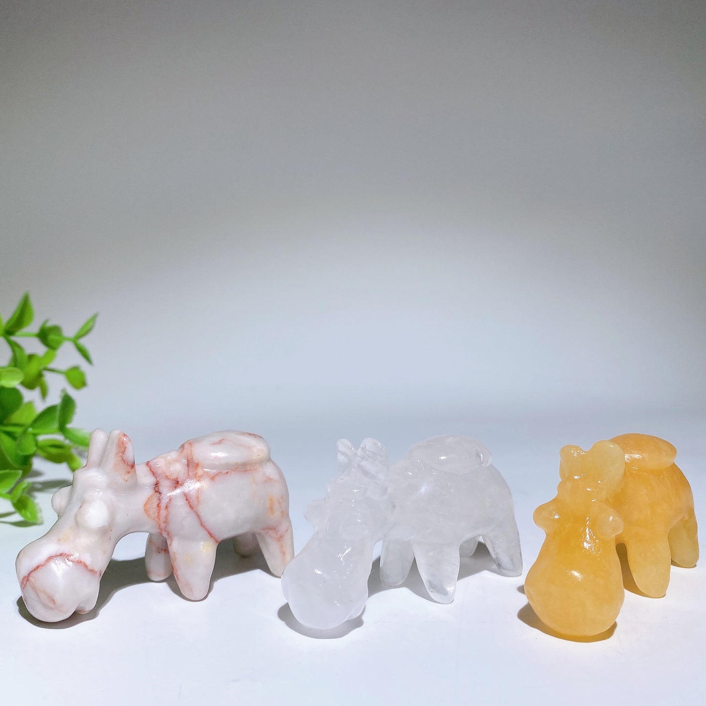2.3" Mixed Crystal Donkey Carvings Crystal Healing Bulk Wholesale