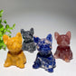 2.3" Mixed Crystal Bull Dog Carvings Bulk Wholesale