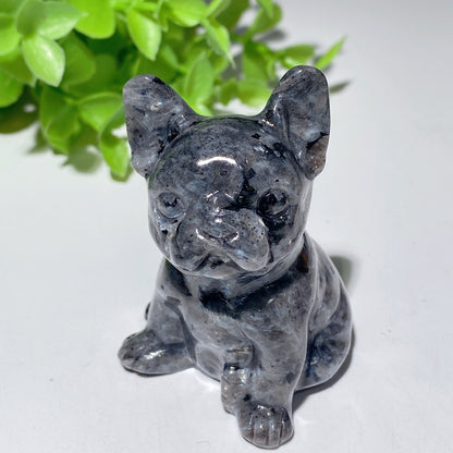 2.3" Mixed Crystal Bull Dog Carvings Bulk Wholesale