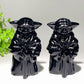 3.5“ Black Obsidian Serpentine Yoda Carvings Bulk Wholesale