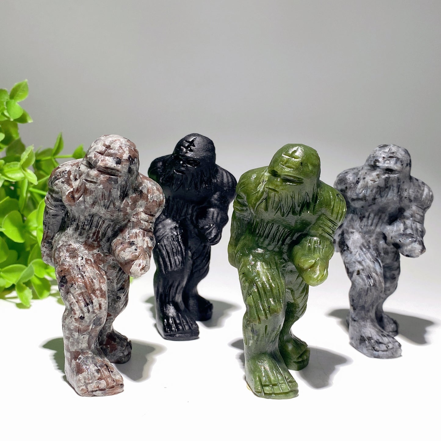 3.2" Mixed Crystal Sasquatch Carvings Bulk Wholesale