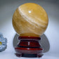 Large Unique Star Citrine Sphere with Wooden Stand Crystal Healing