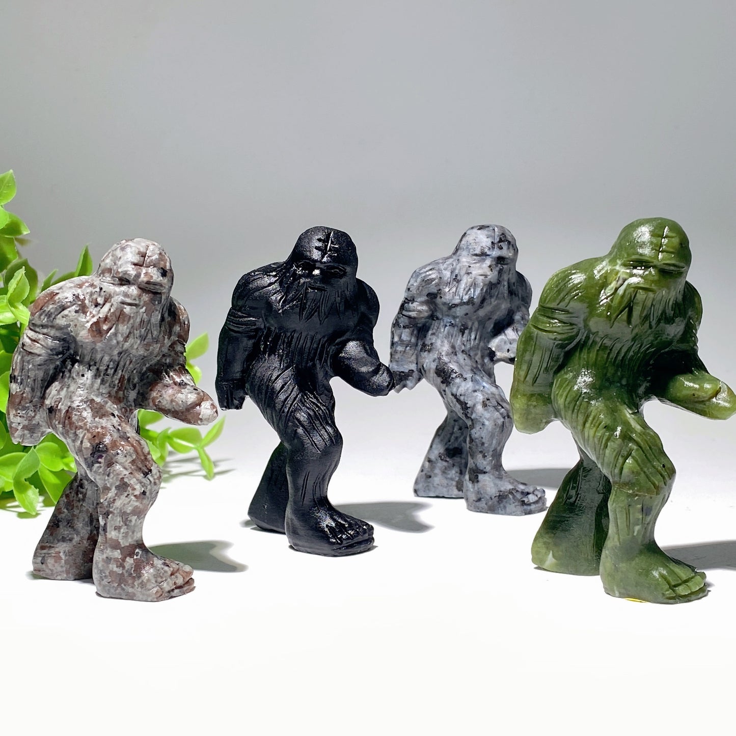 3.2" Mixed Crystal Sasquatch Carvings Bulk Wholesale