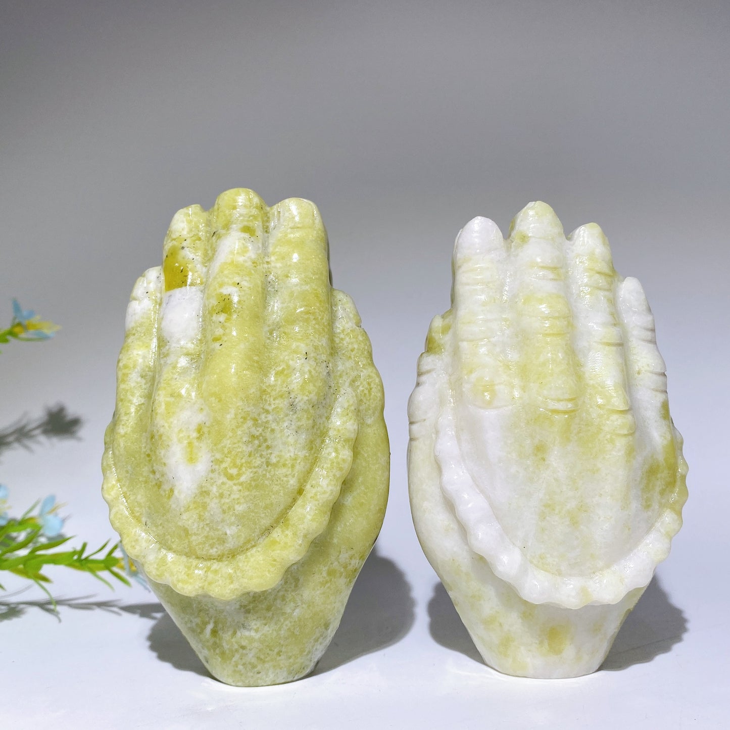 4.6" Serpentine Praying Hands Carvings Crystal Healing Bulk Wholesale