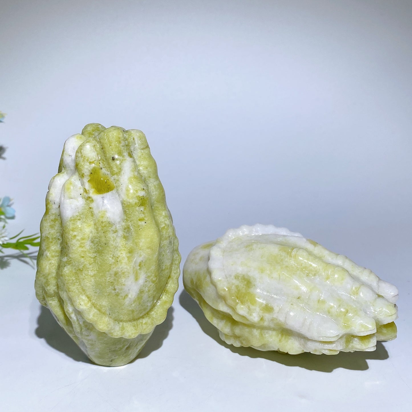 4.6" Serpentine Praying Hands Carvings Crystal Healing Bulk Wholesale