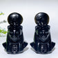 3.2" Black Obsidian Sekhmet Carvings Crystal Healing Bulk Wholesale