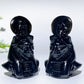 3.2" Black Obsidian Sekhmet Carvings Crystal Healing Bulk Wholesale