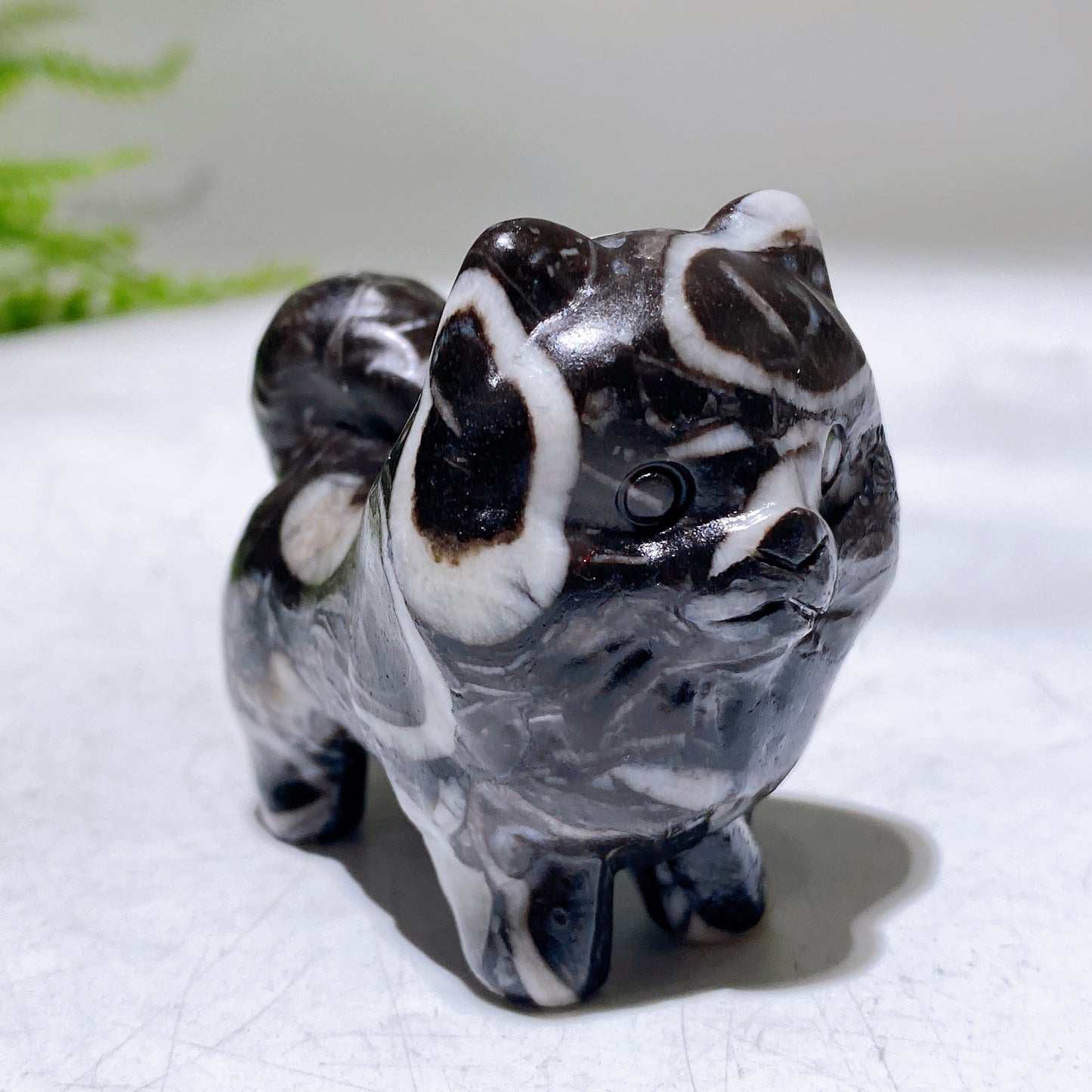 2.2" Naturla Crystal Pomeranian Dog Carving Wholesale