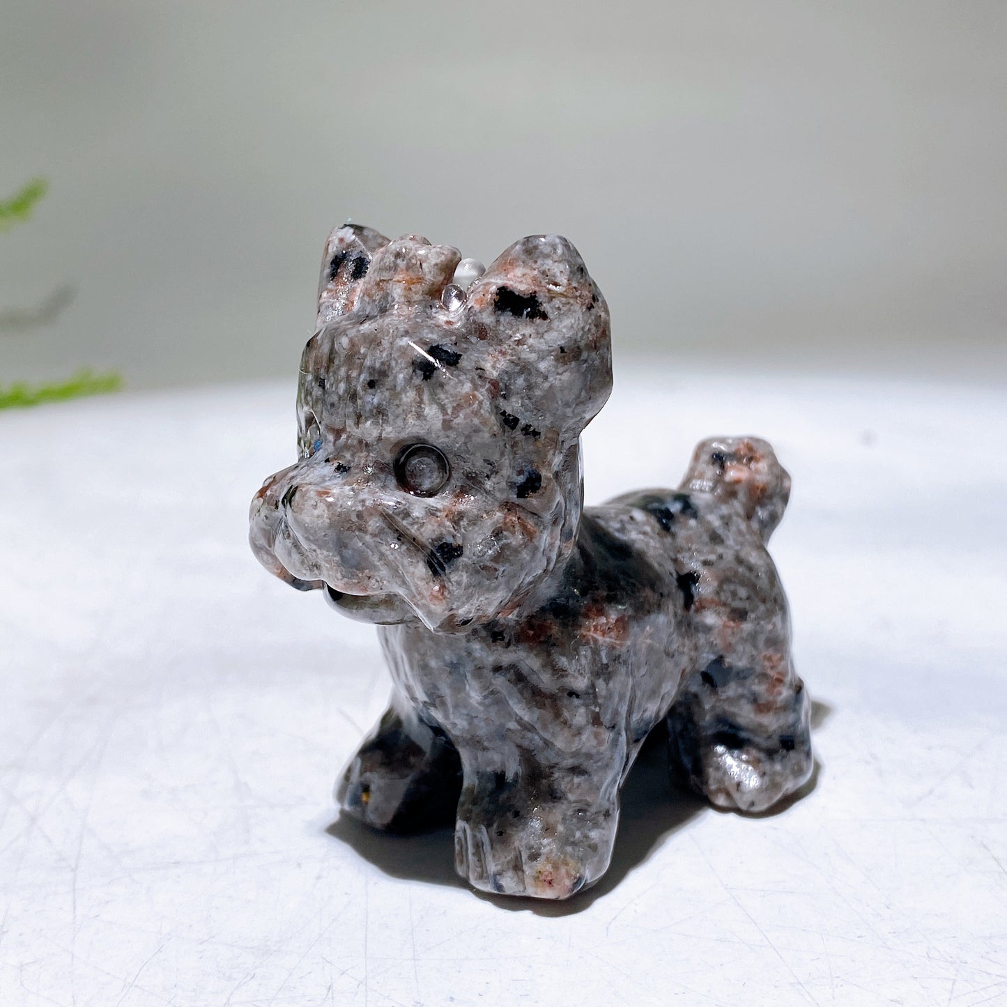 2.3" Natural Crystal Schnauzer Dog Carving Wholesale