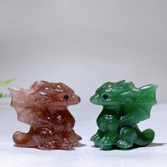 1.4" Natural Crystal Dragon Carving Wholesale