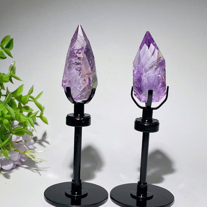 13-17cm Amethyst Clear Quartz Polyhedron with Stand Crystal Healing Bulk Wholesale