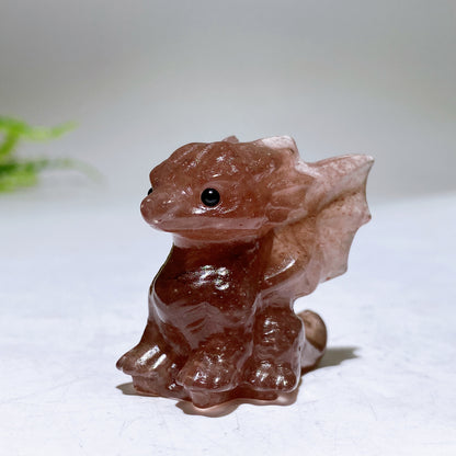 1.4" Natural Crystal Dragon Carving Wholesale