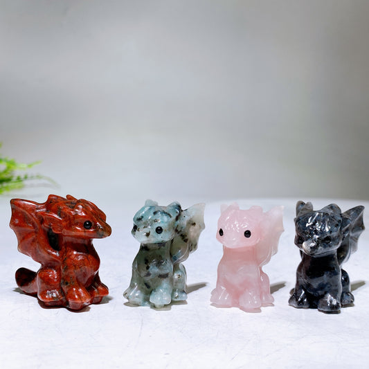 1.4" Natural Crystal Dragon Carving Wholesale