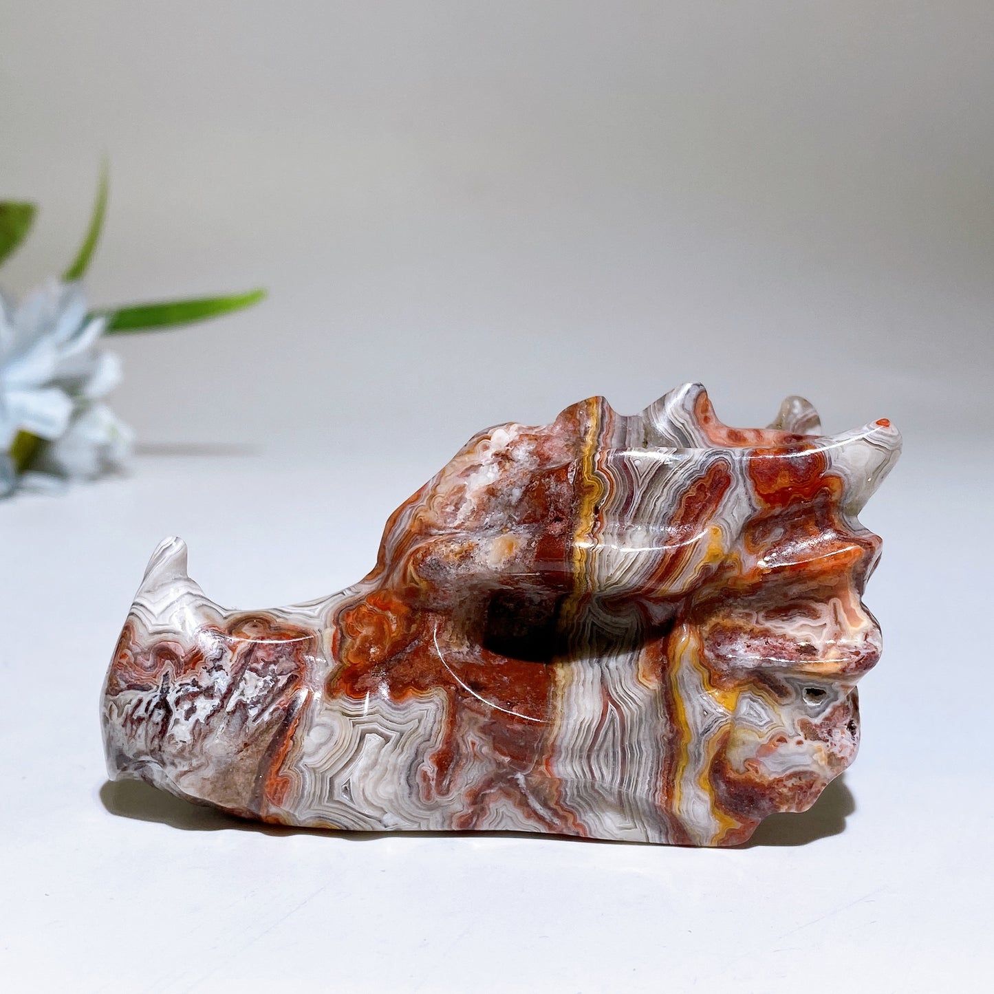 3.0" Red Mexican Onyx Dragon Head Carving Crystal Healing Bulk Wholesale