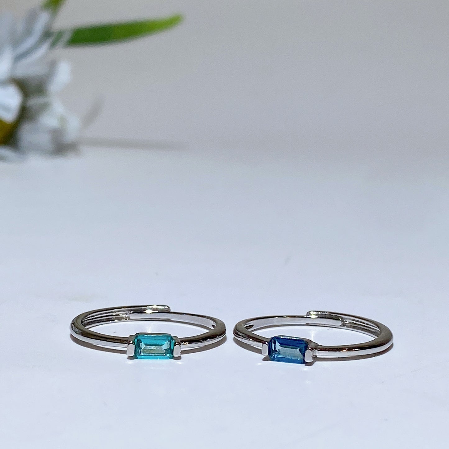 Cooper Silver Plated Blue Topaz Ring Crystal Healing Bulk Wholesale
