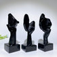 5.4" Black Obsidian Thinker Woman Statue Carvings Bulk Wholesale