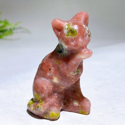 2.5" Natural Crystal Cat Carving Wholesale