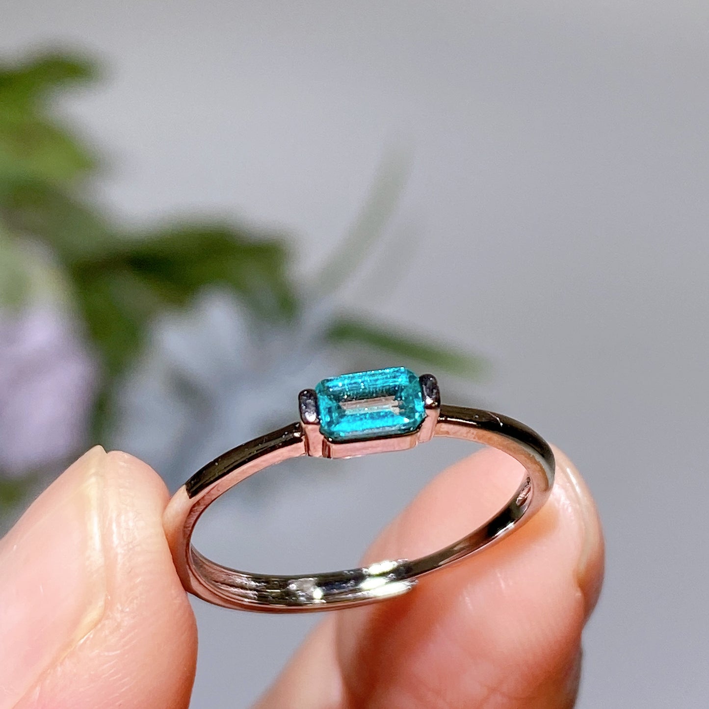 Cooper Silver Plated Blue Topaz Ring Crystal Healing Bulk Wholesale