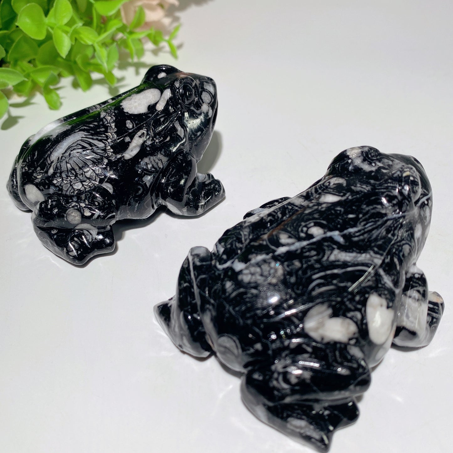 3.0" Fossil Jasper Frog Carvings Bulk Wholesale