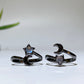 Madagascar Moonstone Moon & Star Ring Crystal Healing Bulk Wholesale