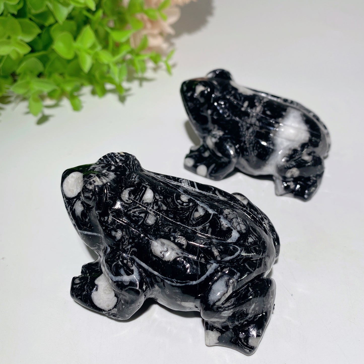 3.0" Fossil Jasper Frog Carvings Bulk Wholesale