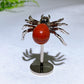 Natural Crystal Spider Carving with Fixed Metal Display Stand Wholesale