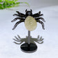 Natural Crystal Spider Carving with Fixed Metal Display Stand Wholesale