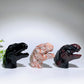 3.2" Black Obsidian Red Line Jasper Garnet T-Rex Dinosaur Head Carvings Crystal Healing Bulk Wholesale