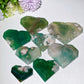 1.9"-4.0” Green Flower Agate Heart Carvings Bulk Wholesale