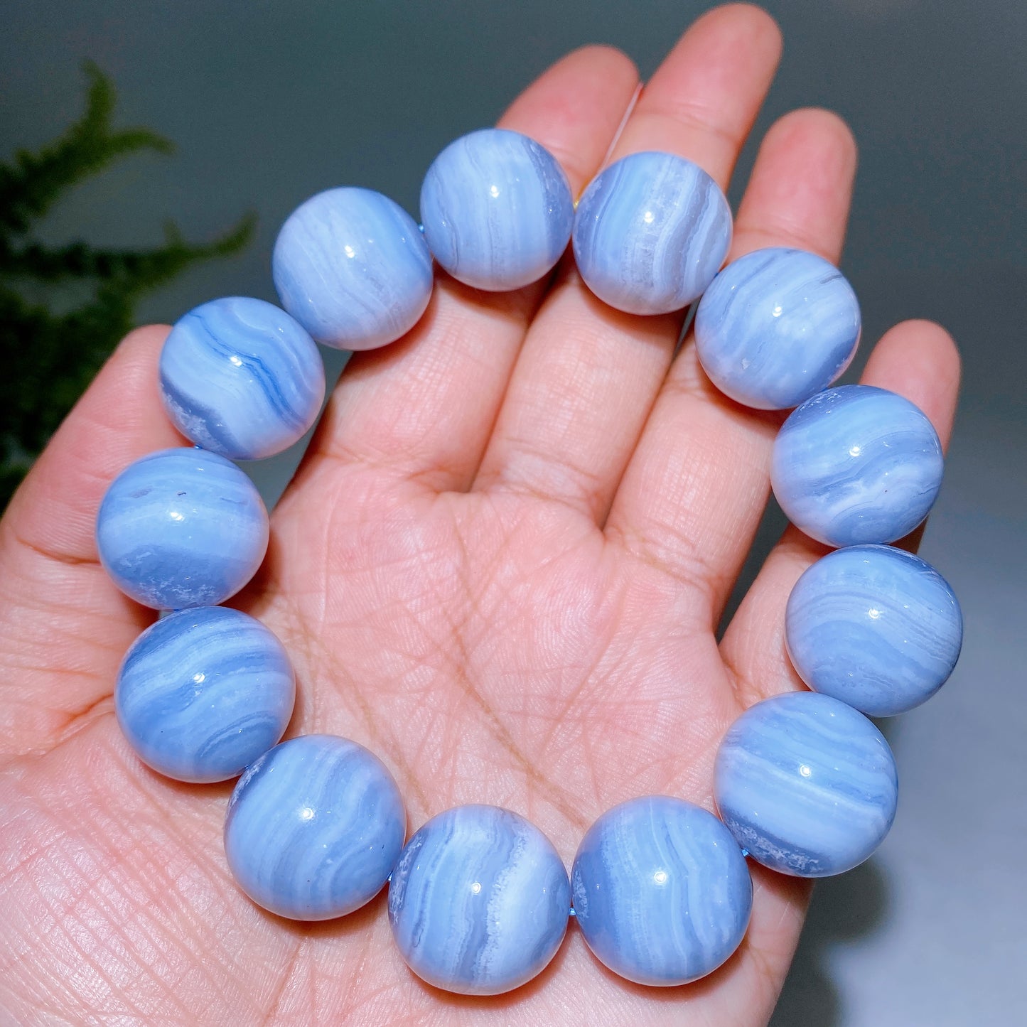 19mm Natural Blue Lace Agate Bracelet Wholesale